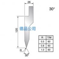 30°尖刀上模